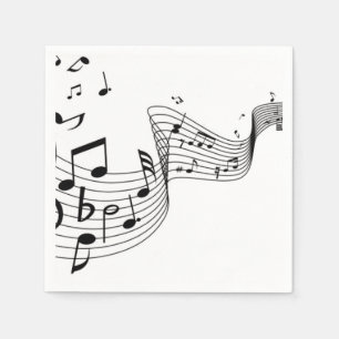 Musiknoten auf Silber Serviette