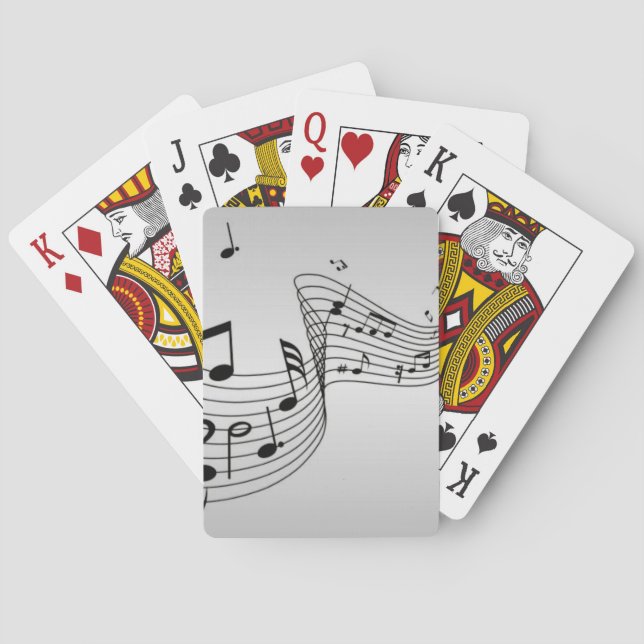 Musiknoten auf Silber Spielkarten (Rückseite)