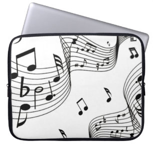 Musiknoten auf Weiß Laptopschutzhülle