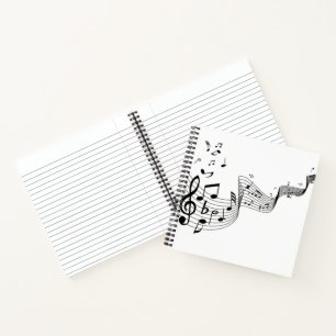 Musiknoten auf Weiß Notizbuch