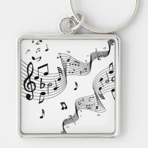 Musiknoten auf Weiß Schlüsselanhänger