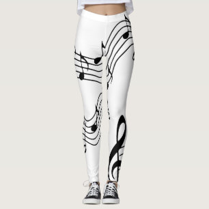 Musiknoten B&W Yoga Pilates Hot Pants Leggings