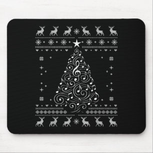 Musiknoten Baum Weihnachten hässlicher Pullover Xm Mousepad