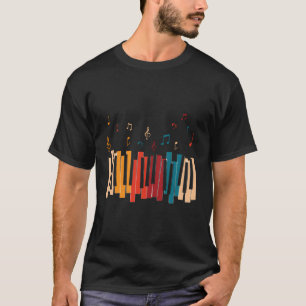 Musiknoten Farbige Keyboard-Piano T-Shirt
