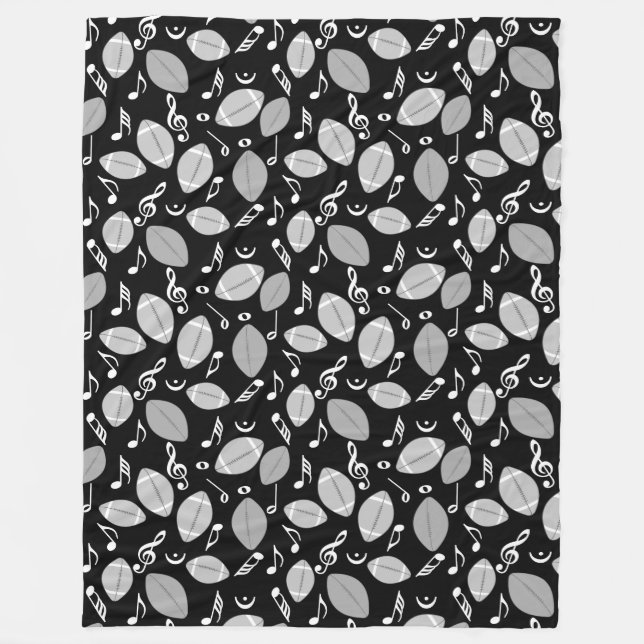 Musiknoten Footballs Fleecedecke (Vorderseite)