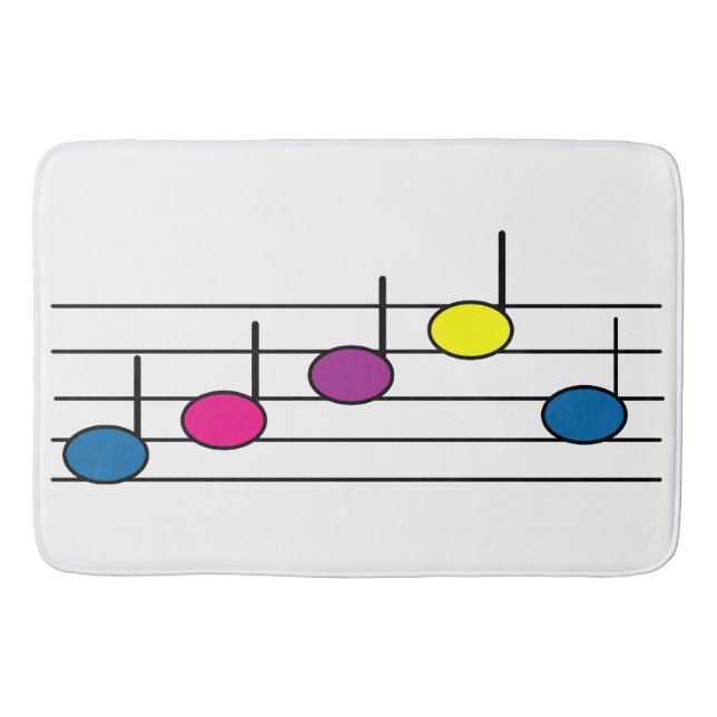 Musiknoten für das Musikpersonal Badematte (Vorderseite)