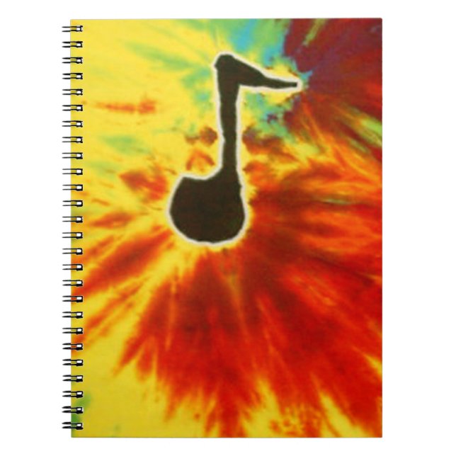 Musiknoten Gefärbte Krawatte Notebook Notizblock (Vorderseite)