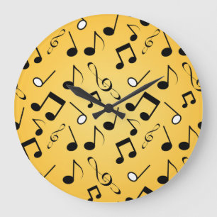 Musiknoten Große Wanduhr
