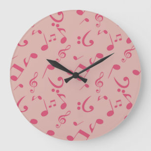 Musiknoten Große Wanduhr