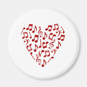 Musiknoten-Herz-Magnet (rot) Magnet