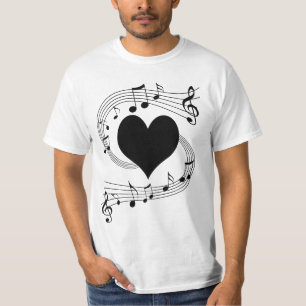 Musiknoten Herz T-Shirt