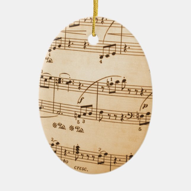 Musiknoten Hintergrund Keramikornament (Vorne)