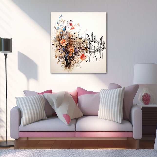 Musiknoten Hübsche Blume Farblich Abstrakt Poster (Von Creator hochgeladen)