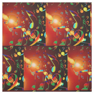 Musiknoten im Neon färbt Gewebe Stoff