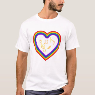 Musiknoten im Regenbogen, T - Shirt
