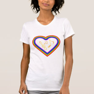 Musiknoten im Regenbogenherz T-Shirt