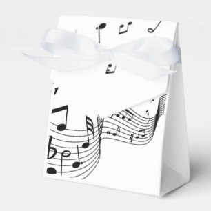 Musiknoten in Weiß Geschenkschachtel