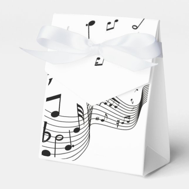 Musiknoten in Weiß Geschenkschachtel (Vorderseite)