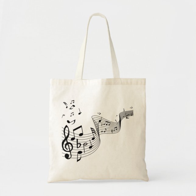 Musiknoten in Weiß Tragetasche (Vorne)