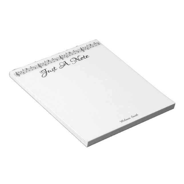 Musiknoten Individuelle Name Notepad Notizblock (angewinkelt)