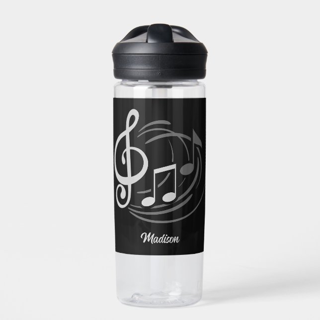 Musiknoten Individuelle Name Trinkflasche (Vorderseite)
