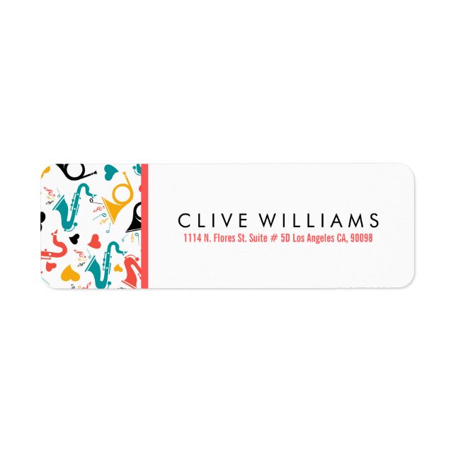 Musiknoten-Instrumente und Herz-Muster (Vorne)