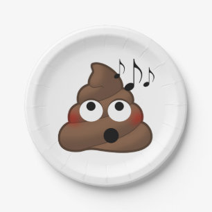 Musiknoten kackt Emoji Pappteller