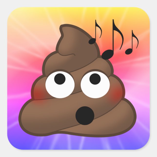 Musiknoten Kackte Emoji Gefärbte Krawatte Stickers (Vorderseite)