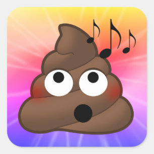 Musiknoten Kackte Emoji Gefärbte Krawatte Stickers