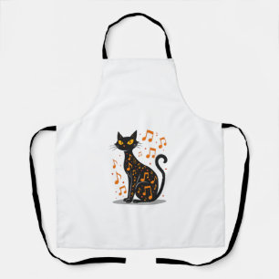 Musiknoten-Katze Halloween T-Shirt Musiknote Schürze