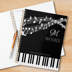 Musiknoten Klavier Monogramm Name Planer