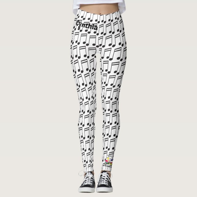 Musiknoten-Klavier-Tastatur-Gitarren-Leggings Leggings (Vorderseite)