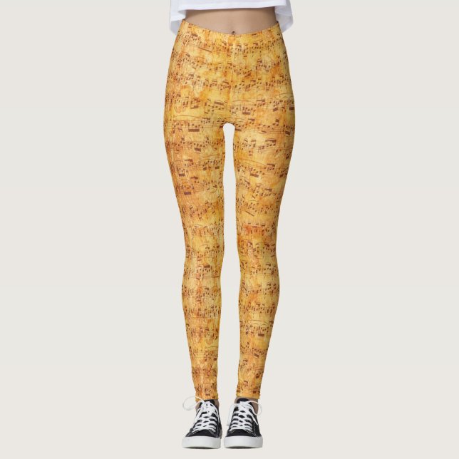 Musiknoten Leggings (Vorderseite)