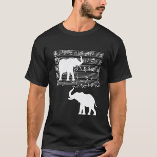Musiknoten mit Elefant auf Notenblatt - Musik T T-Shirt