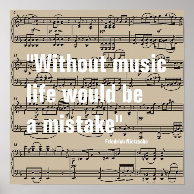 Musiknoten mit Kostenvoranschlag Poster (Vorne)