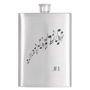 Musiknoten mit Monogramm Flachmann