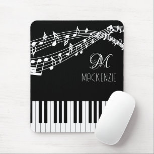 Musiknoten Monogramm Name Farbe Mousepad
