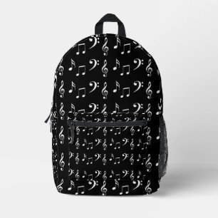 Musiknoten Musik Schwarz-Weiß-Muster Bedruckter Rucksack