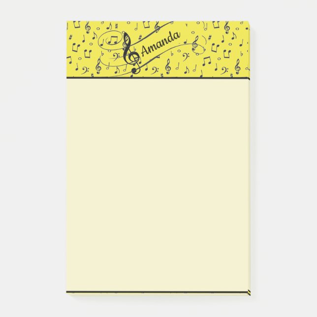 Musiknoten personalisiert post-it klebezettel (Vorderseite)