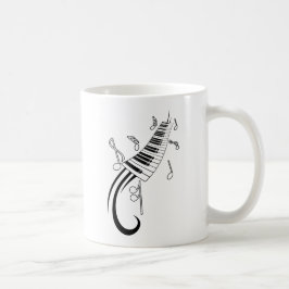 MUSIKNOTEN PIANO KEYBOARD TATTOO GRAFIKEN TASSE