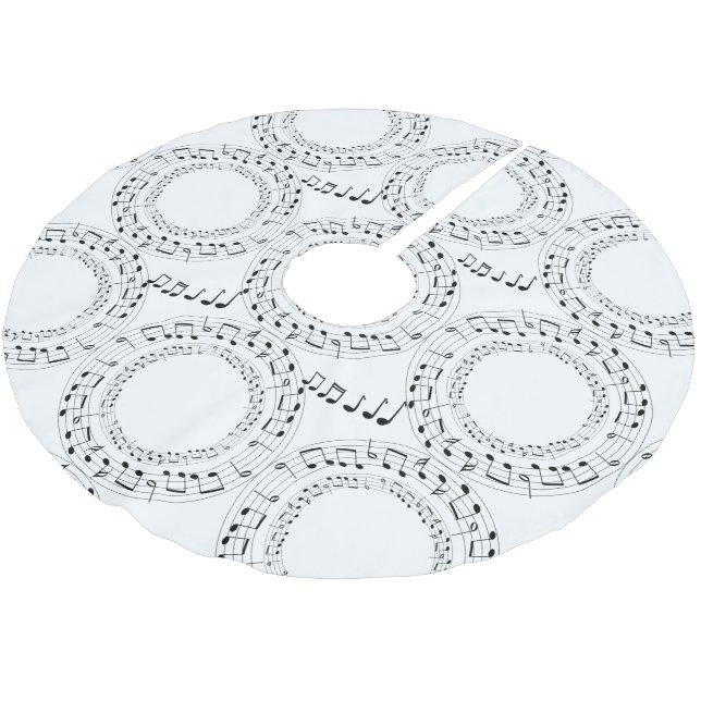 Musiknoten Polyester Weihnachtsbaumdecke (Schrägansicht)