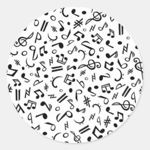 Musiknoten Runder Aufkleber