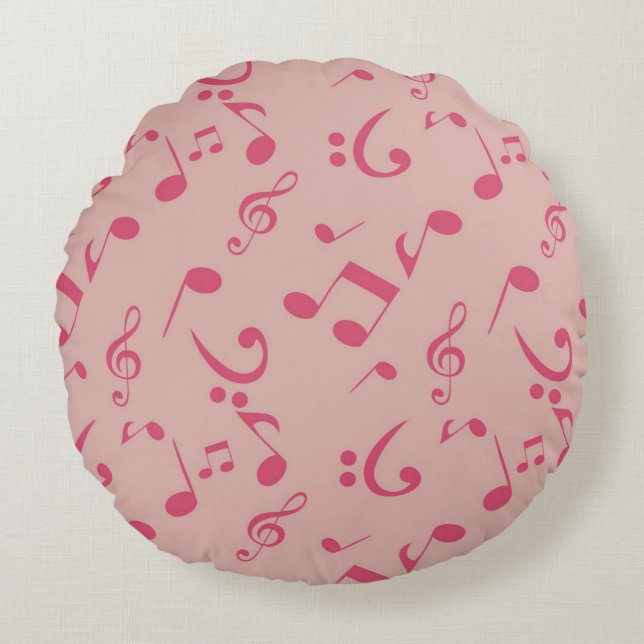 Musiknoten Rundes Kissen (Vorderseite)