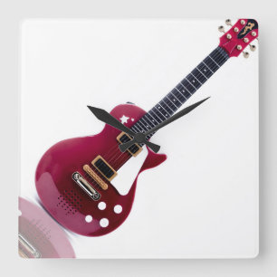 Musiknoten Saiten Gitarre Frieden Liebe Schicksal Quadratische Wanduhr