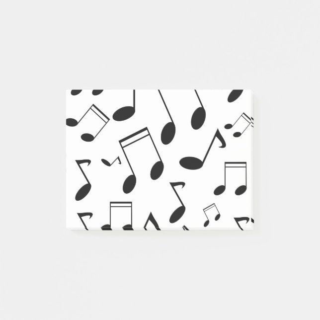 Musiknoten schwarz post-it klebezettel (Vorderseite)