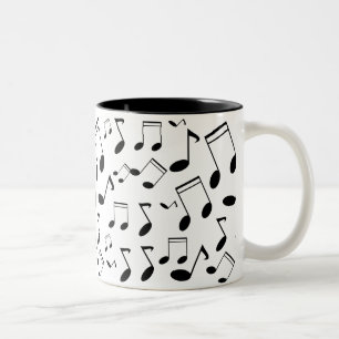 Musiknoten schwarz zweifarbige tasse