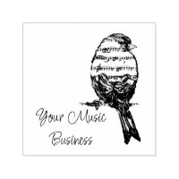 Musiknoten singender Liedvogel Firmenname