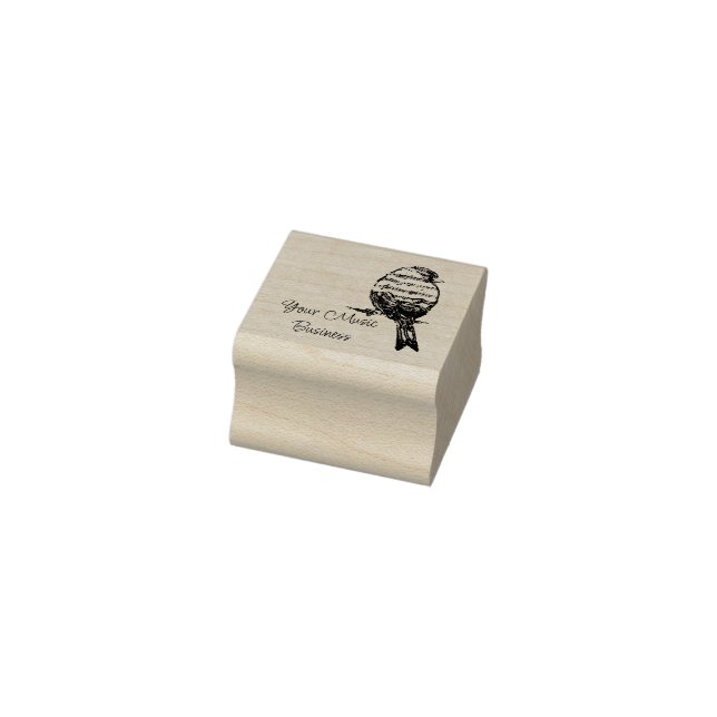 Musiknoten Singendes Lied Vogel Firmenname Gummistempel (Stempel)