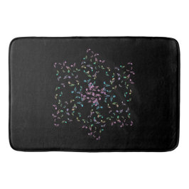 Musiknoten-Stern auf Schwarzem Badematte