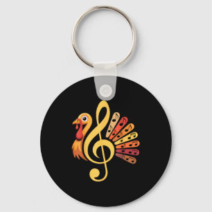 Musiknoten-Symbol Truthahn-Lehrer Herbst Thanksgiv Schlüsselanhänger
